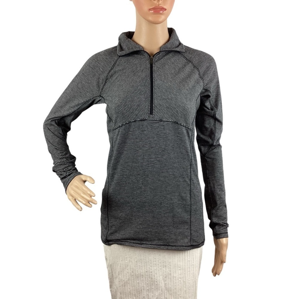 Columbia Activewear Pullover Size S Black Stripe Omni-Wick